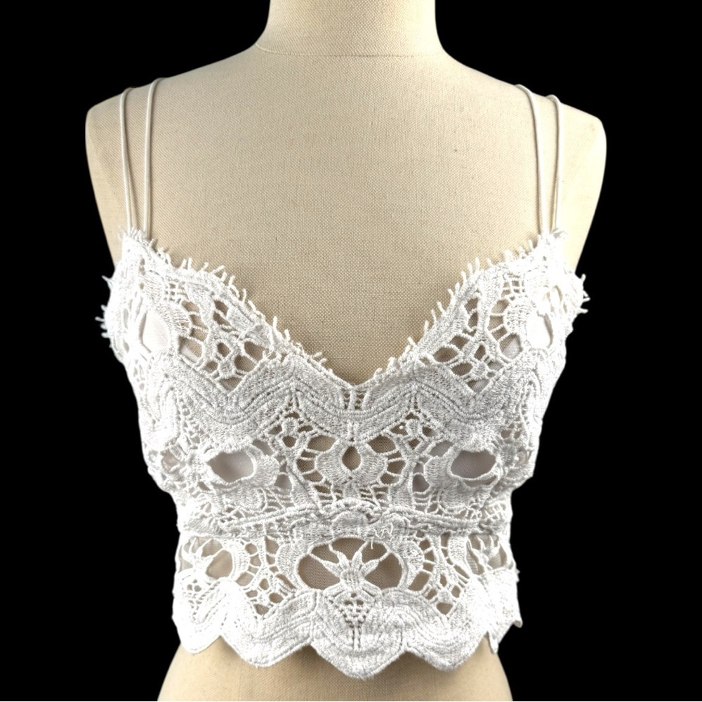 FP Movement by Free People White Textured Crop Top